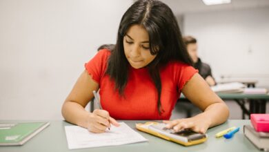 student cheating during an exam